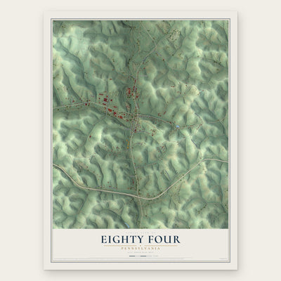 Eighty Four, Pennsylvania map print, the full design