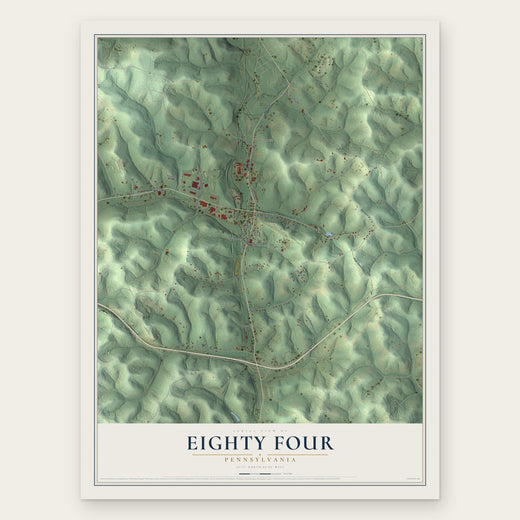 Eighty Four, Pennsylvania map print, the full design