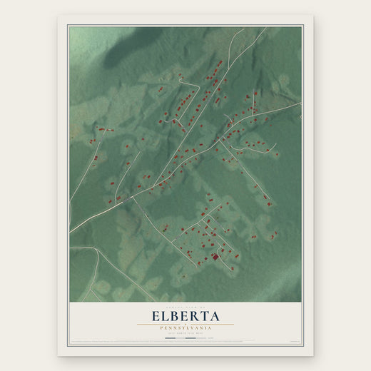 Elberta, Pennsylvania map print, the full design
