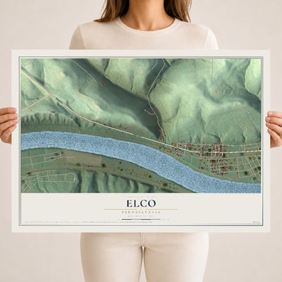 Map of Elco, Pennsylvania, 18 x 24 inch unframed archival matte print