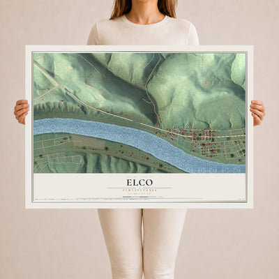 Map of Elco, Pennsylvania, 24 x 36 inch unframed archival matte print