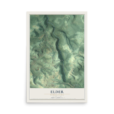 Map of Elder, Pennsylvania, 12 x 18 inch unframed archival matte print