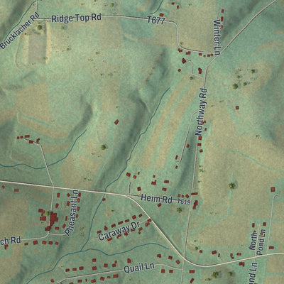 Close-up of the map of Eldred, Lycoming County, Pennsylvania print showing street and building detail
