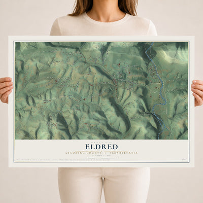 Map of Eldred, Lycoming County, Pennsylvania, 18 x 24 inch unframed archival matte print