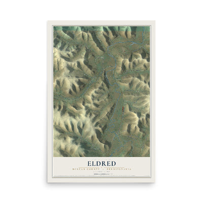 Map of Eldred, McKean County, Pennsylvania, 12 x 18 inch unframed archival matte print