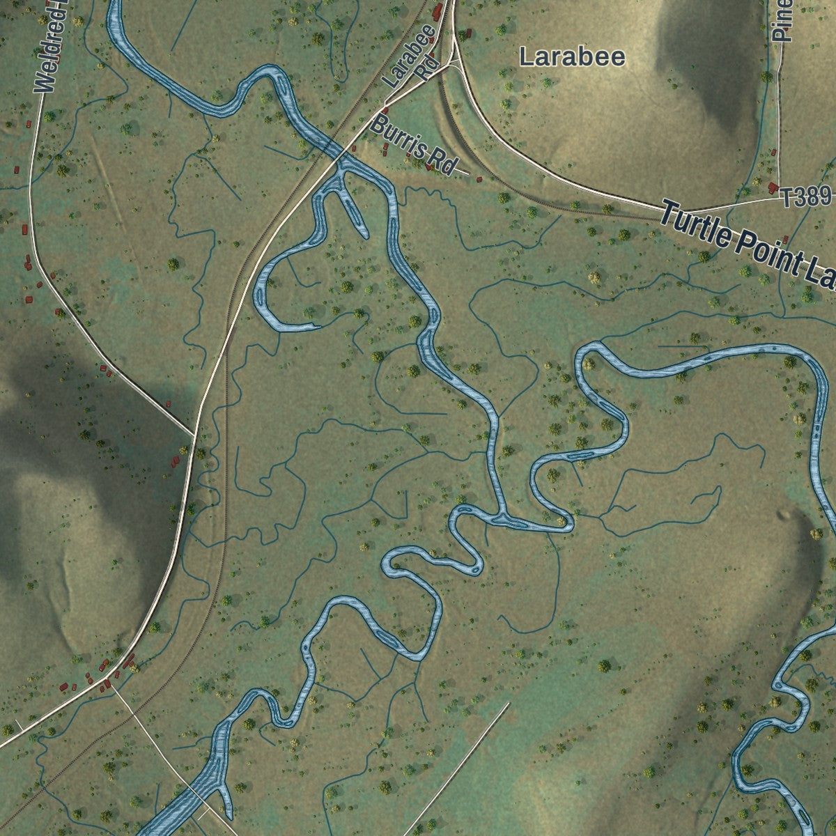 Close-up of the map of Eldred, McKean County, Pennsylvania print showing street and building detail