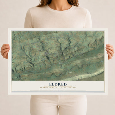 Map of Eldred, Monroe County, Pennsylvania, 12 x 18 inch unframed archival matte print