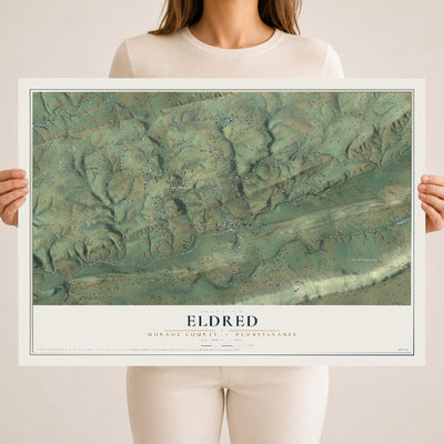 Map of Eldred, Monroe County, Pennsylvania, 18 x 24 inch unframed archival matte print
