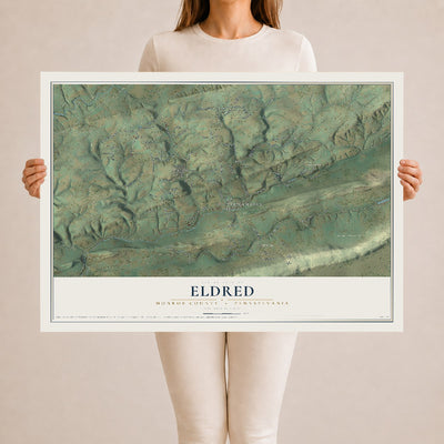 Map of Eldred, Monroe County, Pennsylvania, 24 x 36 inch unframed archival matte print