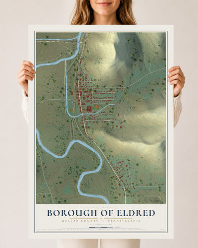 Map of the Borough of Eldred, McKean County, Pennsylvania, 24 x 36 inch unframed archival matte print