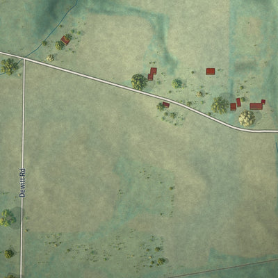 Second close-up of the map of Elgin, Pennsylvania print showing more streets and buildings