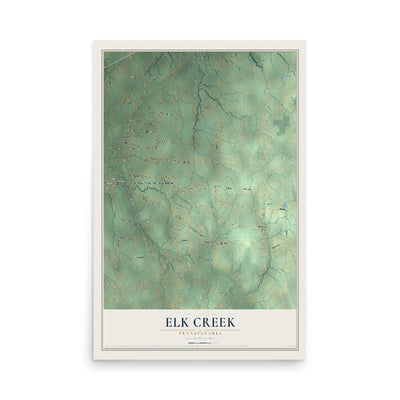 Map of Elk Creek, Pennsylvania, 12 x 18 inch unframed archival matte print