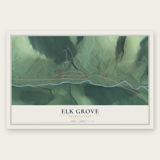 Elk Grove, Pennsylvania map print, the full design