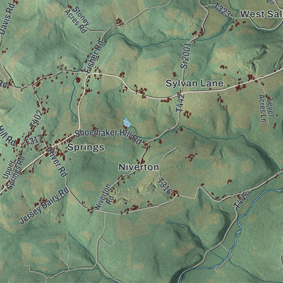 Second close-up of the map of Elk Lick, Pennsylvania print showing more streets and buildings