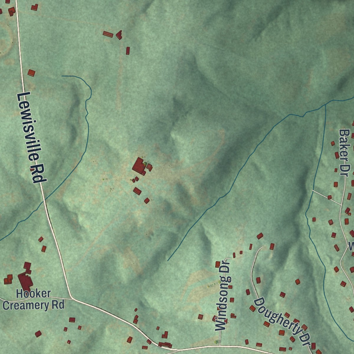 Second close-up of the map of Elk, Chester County, Pennsylvania print showing more streets and buildings