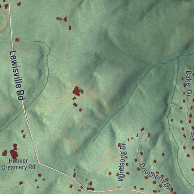 Second close-up of the map of Elk, Chester County, Pennsylvania print showing more streets and buildings