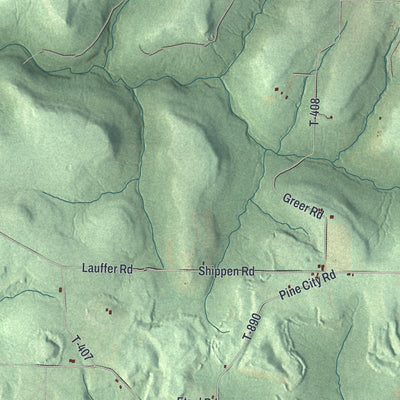Close-up of the map of Elk, Clarion County, Pennsylvania print showing street and building detail