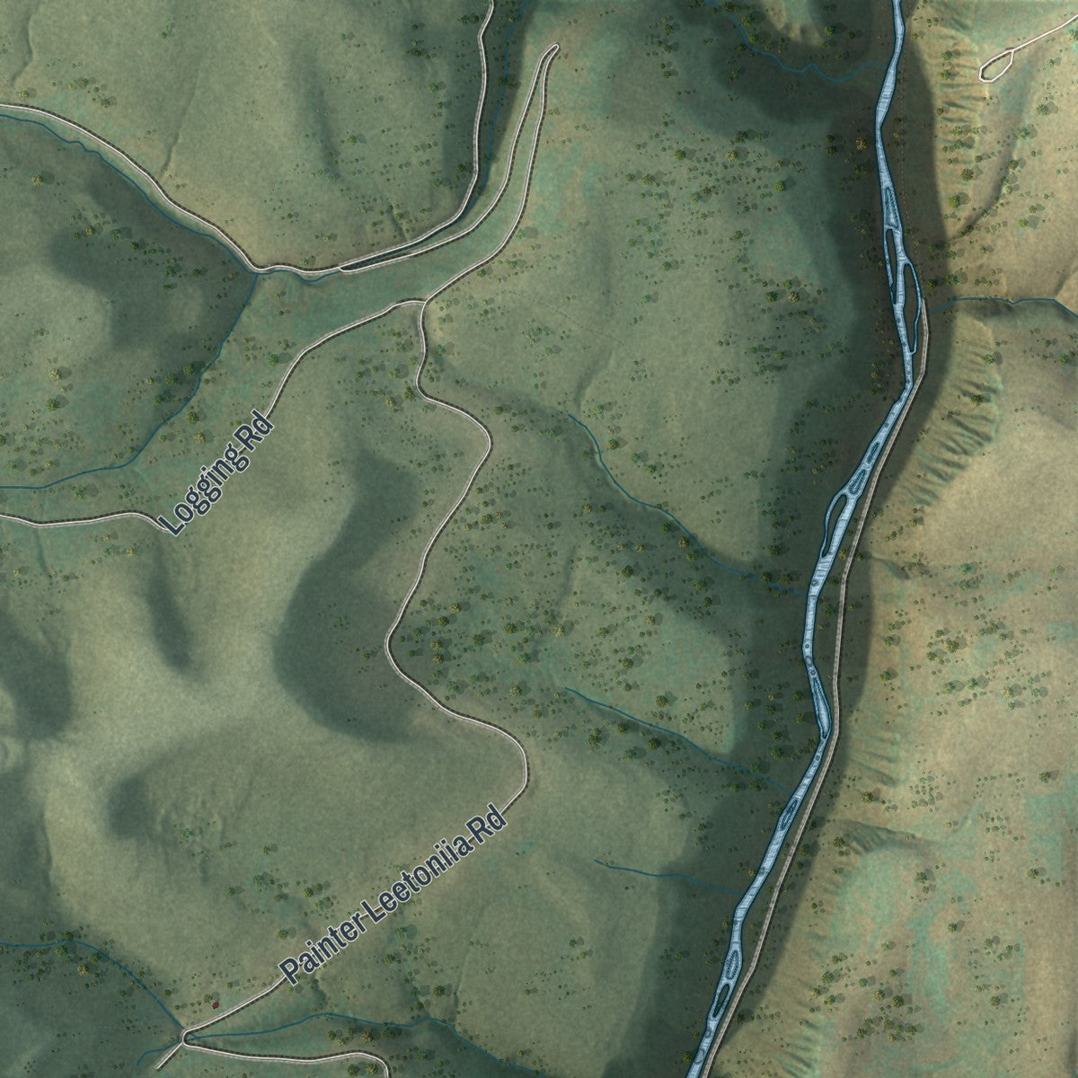 Second close-up of the map of Elk, Tioga County, Pennsylvania print showing more streets and buildings