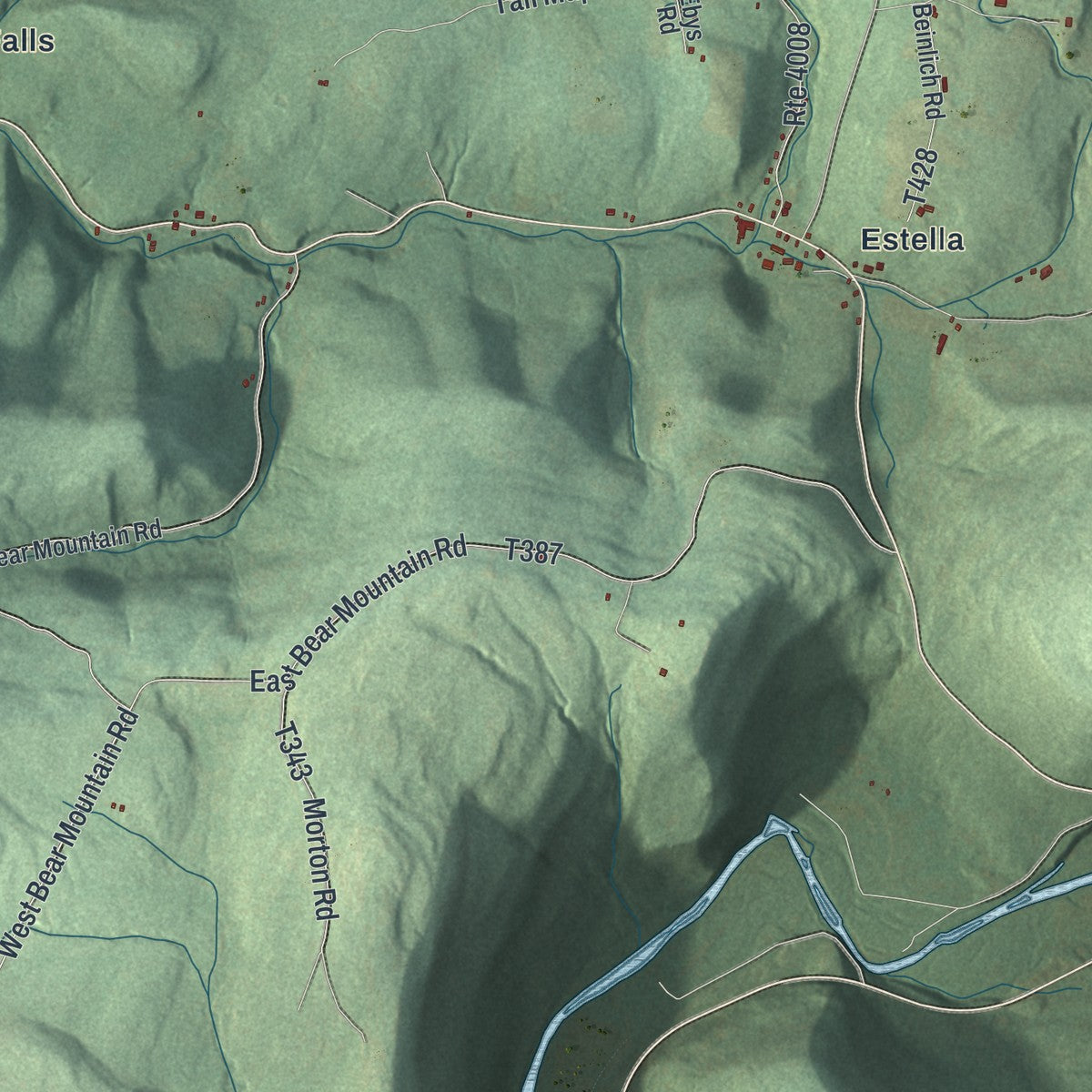 Second close-up of the map of Elkland, Sullivan County, Pennsylvania print showing more streets and buildings