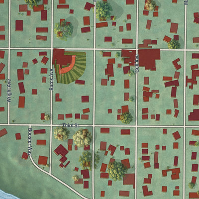 Close-up of the map of Ellport, Pennsylvania print showing street and building detail