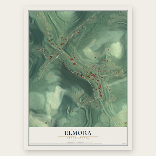 Elmora, Pennsylvania map print, the full design