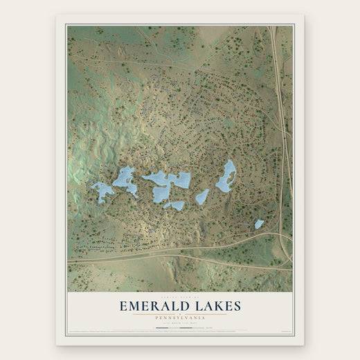 Emerald Lakes, Pennsylvania map print, the full design