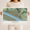 Map of Emsworth, Pennsylvania, 12 x 18 inch unframed archival matte print