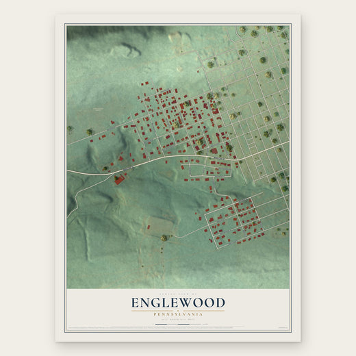 Englewood, Pennsylvania map print, the full design