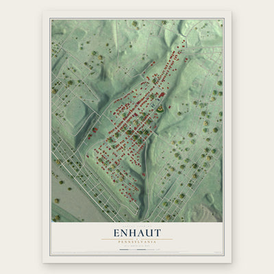 Enhaut, Pennsylvania map print, the full design