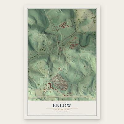 Enlow, Pennsylvania map print, the full design