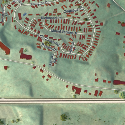 Close-up of the map of Enlow, Pennsylvania print showing street and building detail