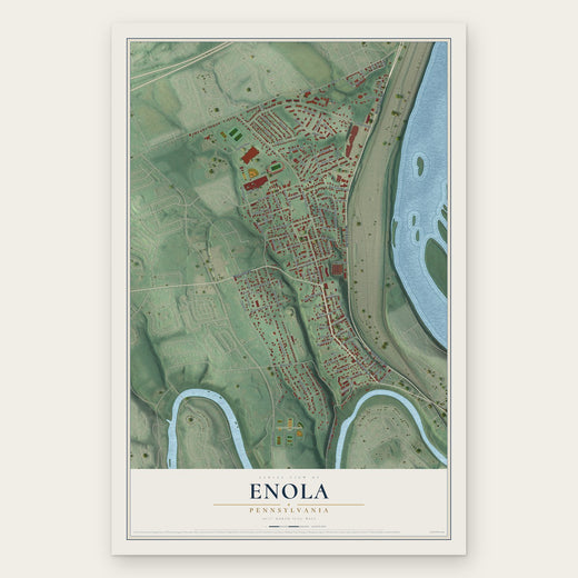Enola, Pennsylvania map print, the full design