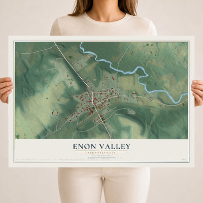Map of Enon Valley, Pennsylvania, 18 x 24 inch unframed archival matte print