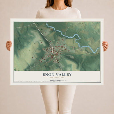 Map of Enon Valley, Pennsylvania, 24 x 36 inch unframed archival matte print