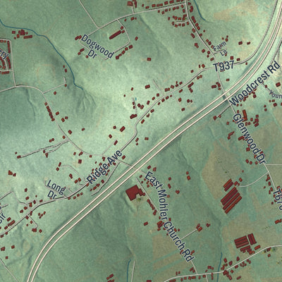 Close-up of the map of Ephrata, Lancaster County, Pennsylvania print showing street and building detail
