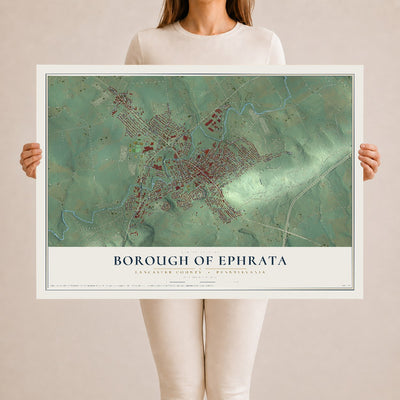 Map of the Borough of Ephrata, Lancaster County, Pennsylvania, 24 x 36 inch unframed archival matte print