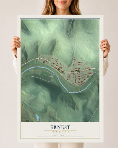 Map of Ernest, Pennsylvania, 24 x 36 inch unframed archival matte print