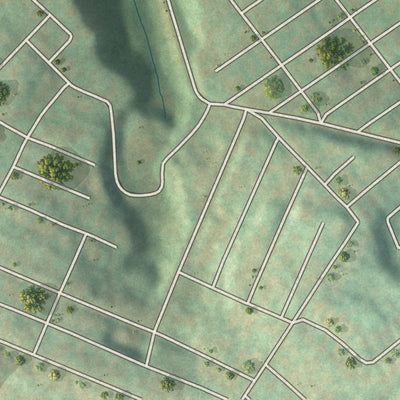 Second close-up of the map of Esplen, Pennsylvania print showing more streets and buildings