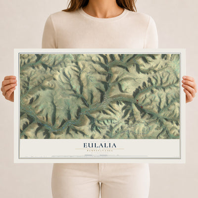 Map of Eulalia, Pennsylvania, 12 x 18 inch unframed archival matte print