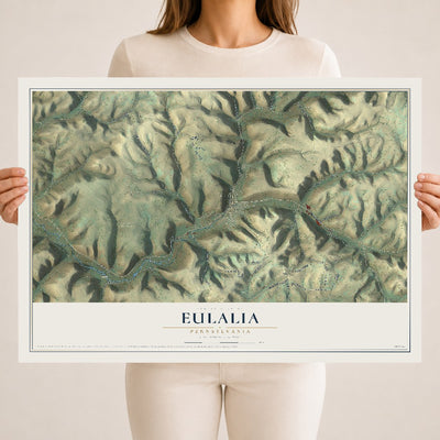 Map of Eulalia, Pennsylvania, 18 x 24 inch unframed archival matte print