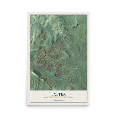 Map of Exeter, Berks County, Pennsylvania, 12 x 18 inch unframed archival matte print