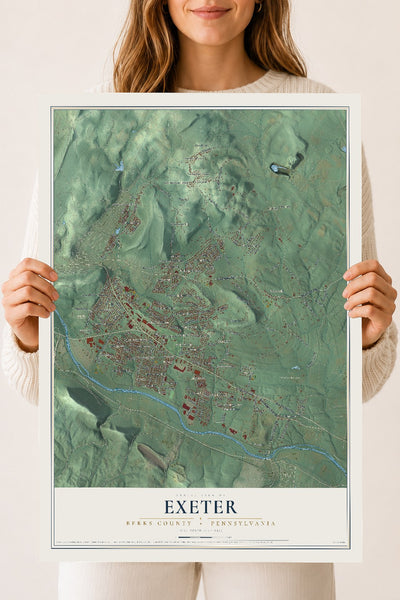 Map of Exeter, Berks County, Pennsylvania, 18 x 24 inch unframed archival matte print