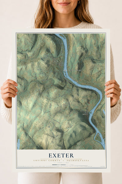 Map of Exeter, Luzerne County, Pennsylvania, 18 x 24 inch unframed archival matte print