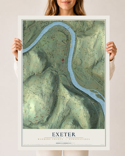 Map of Exeter, Wyoming County, Pennsylvania, 24 x 36 inch unframed archival matte print