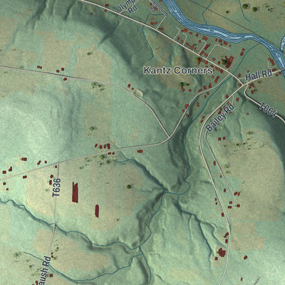 Close-up of the map of Fairfield, Crawford County, Pennsylvania print showing street and building detail