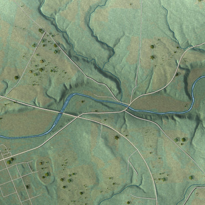 Second close-up of the map of Fairfield, Crawford County, Pennsylvania print showing more streets and buildings