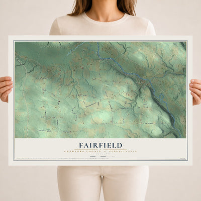 Map of Fairfield, Crawford County, Pennsylvania, 18 x 24 inch unframed archival matte print
