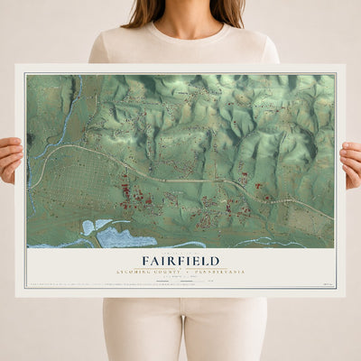Map of Fairfield, Lycoming County, Pennsylvania, 18 x 24 inch unframed archival matte print