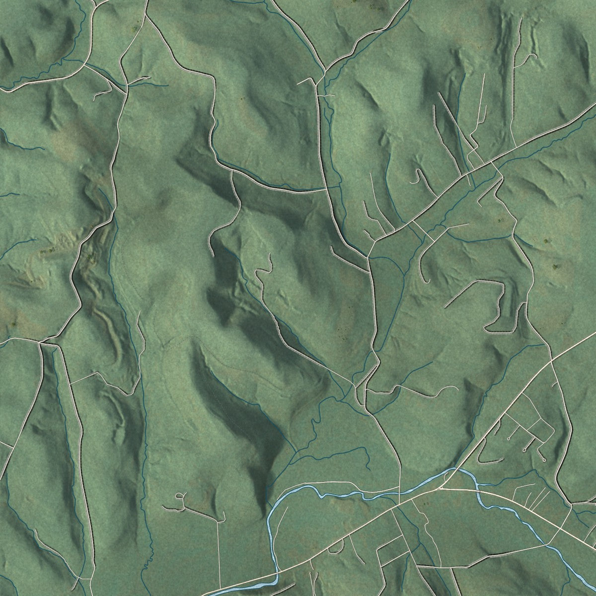 Close-up of the map of Fairfield, Westmoreland County, Pennsylvania print showing street and building detail