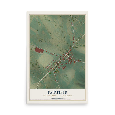 Map of Fairfield, Adams County, Pennsylvania, 12 x 18 inch unframed archival matte print